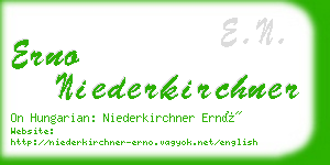 erno niederkirchner business card